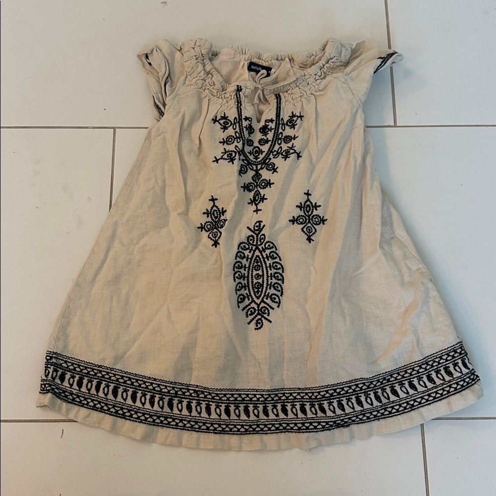 Gap girl embroidered linen dress 18/24m